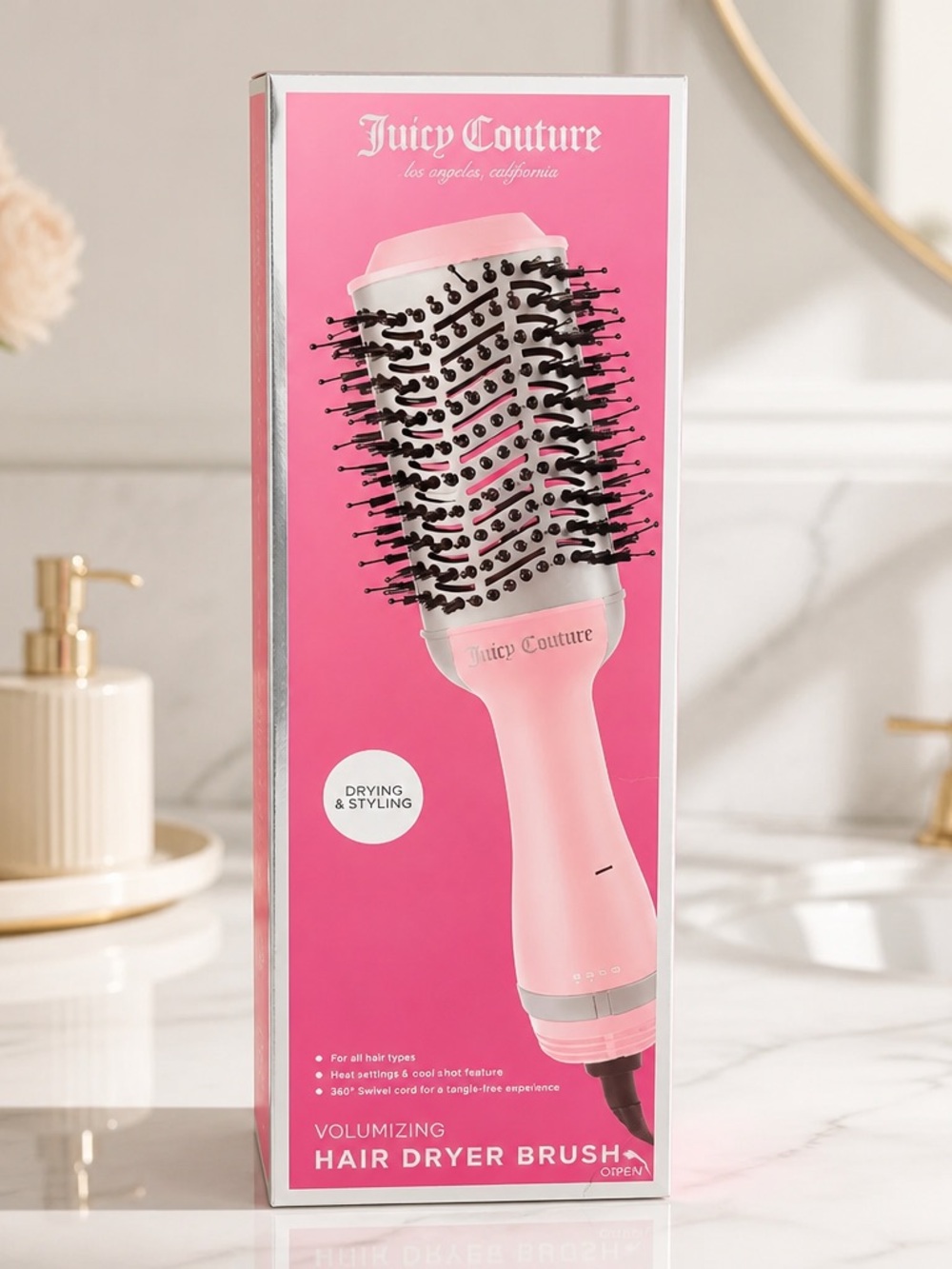 Juicy Couture Pink Styling Brush Volumizing Hair Brush New